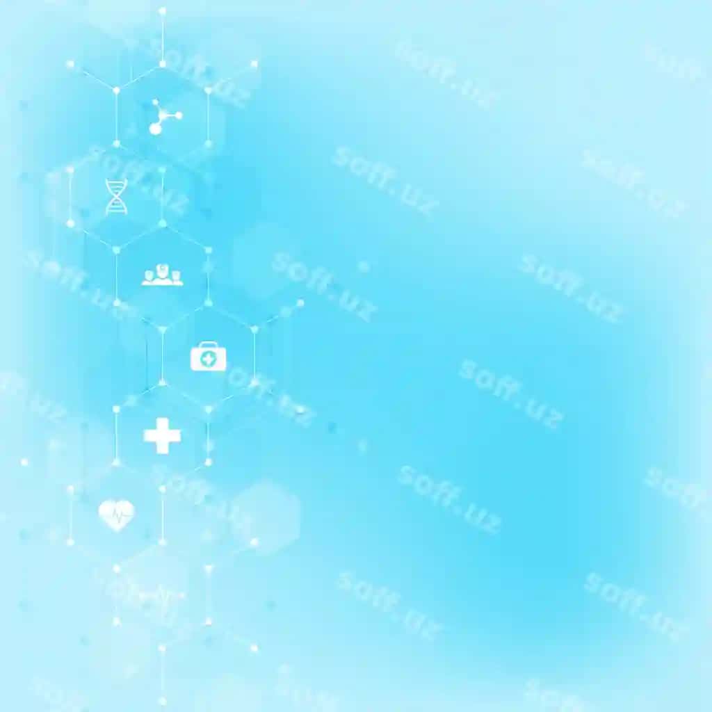 Abstrakt tibbiy orqa fon tekis ikonkalar belgilar | Abstract medical background with flat icons symbols