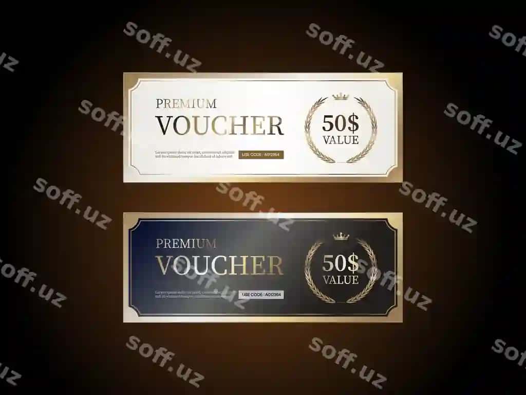 Ikki oltin qora voucher premium voucherlar | Two gold black vouchers premium vouchers