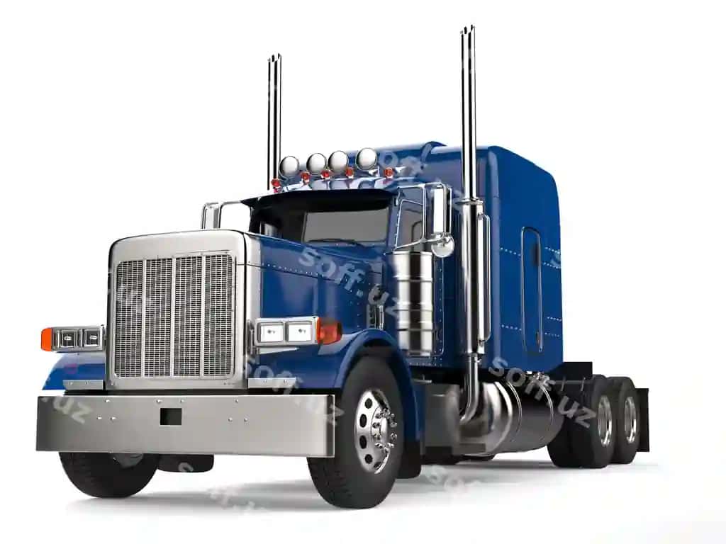 Ko'k o'n sakkiz g'ildirakli yuk mashinasi prinsipal yo'q | Blue 18 wheeler truck no trailer