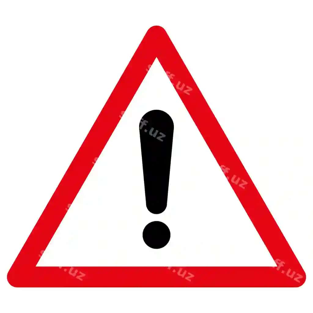 Boshqa xavf oldinga belgi bosh isboti oq qizil uchburchak ramz | Other danger ahead sign exclamation mark white red triangle symbol