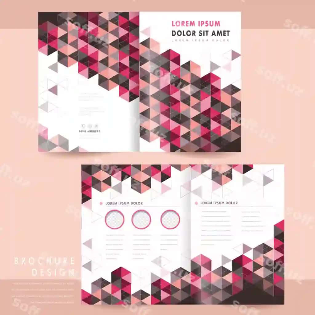 Moda yarim qatlamli shablon dizayni | Trendy halffold template design