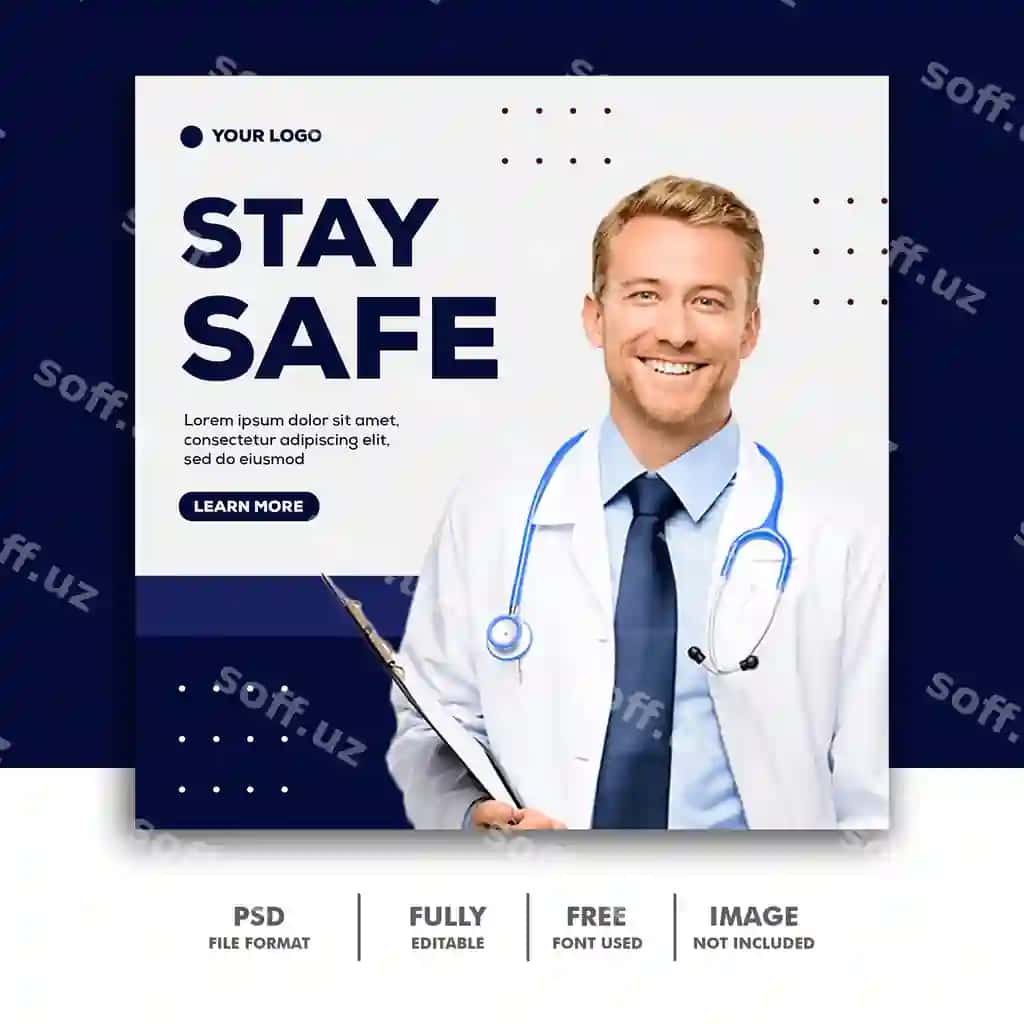 Xavfsiz bo'ling banner shabloni | Stay safe banner template