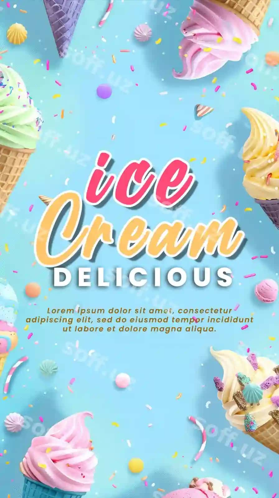 Poyezr muzza kun | Poster ice cream day