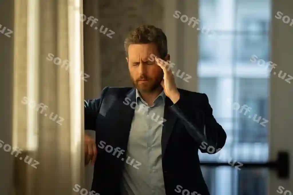 Charchagan erkak boshida og'riq sezadi yaqin portret stressorli erkak bosh og'rig'idan azob topadi ofisda stressda | Tired man feel pain head close up portrait stressed man suffer from headache office stressed j