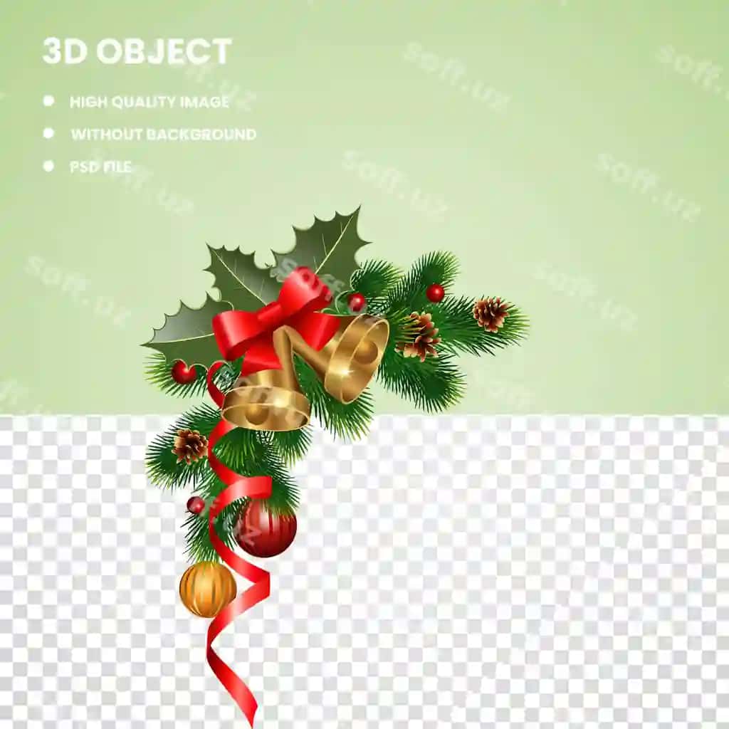 3d Rojdestvo garlandasi | 3d chrismats wreath