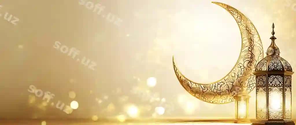 Baxshing keltirganingiz bilan va Ramazon tajribingiz muborak bo'lsin. Islom madaniyatiga oid xabarlar. | Eid mubarak ramadan kareem greetings with islamic background