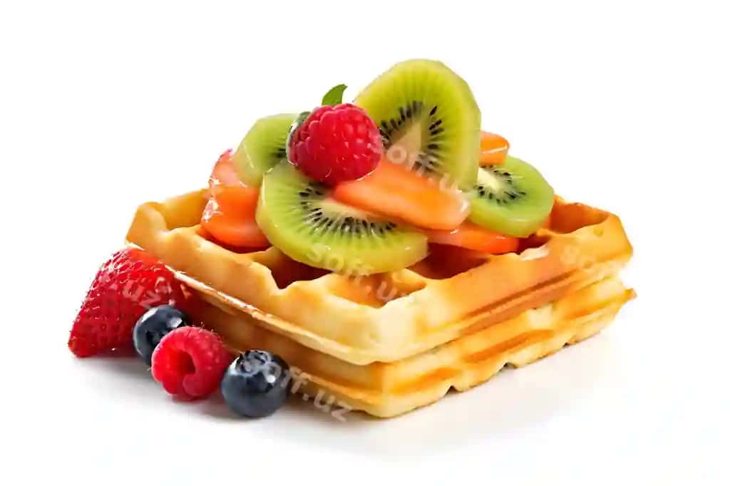 Mevalar bilan to'plangan vafle | Waffle with fruit top