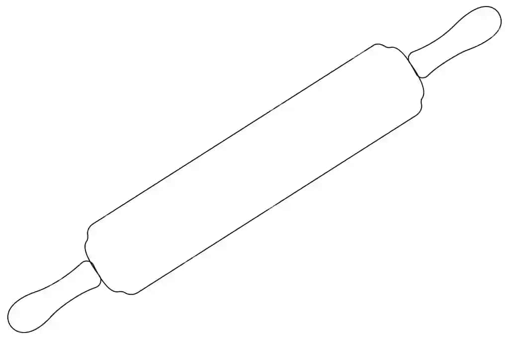 Uzilmaydi bitta chizi san'at chizish oshxona aylanma qozon vektor | Continuous one line art drawing kitchen roller pin vector