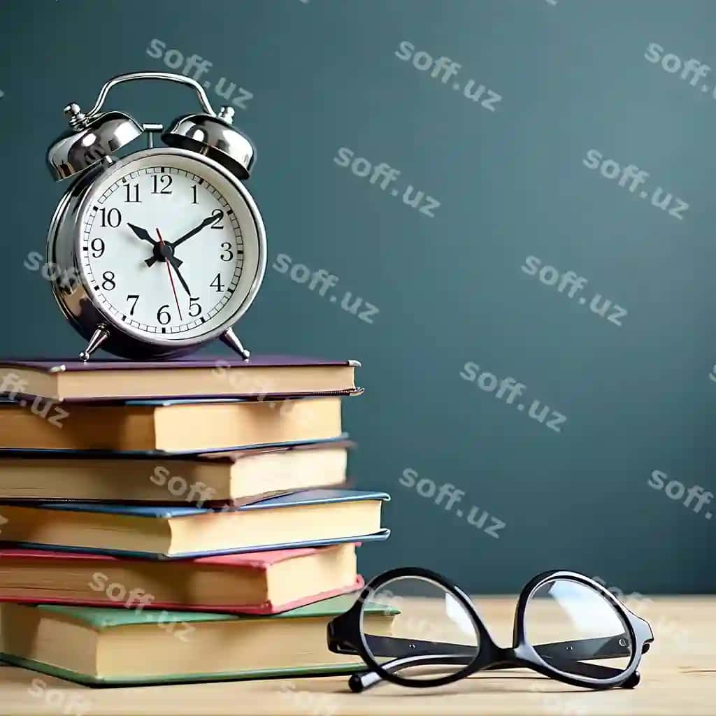 Kun boshi sekin soati maktab kitoblari Maktabga qaytish rasm | Start day alarm clock schoolbooks backtoschool image