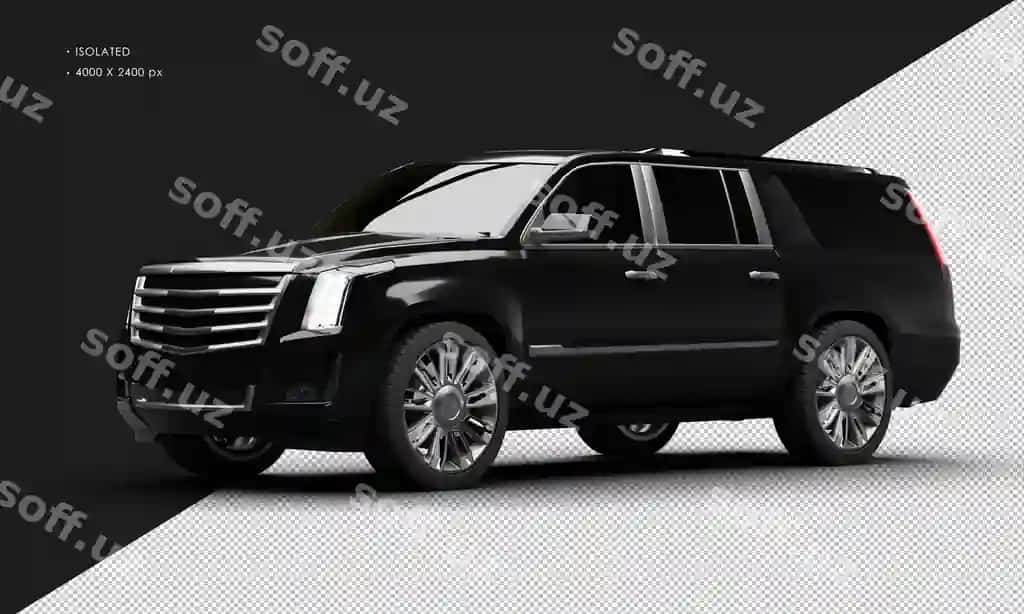 Ajraltirilgan haqiqiy mat chiqish qora delux chiroyli shahar SUV mashina dan | Isolated realistic matte black deluxe elegant city suv car from