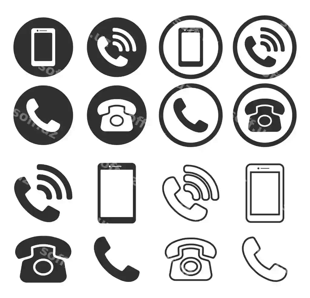 Telefon ikonka symbol komplekti akilliq telefon eski telefon logotip belgi shakl to'plami | Phone icon symbol set smartphone old phone logo sign shape collection