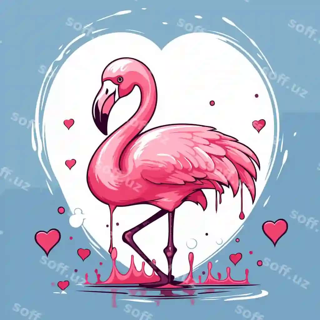 Binafsha flamingo muhabba vektor illustratsiya flamingo | Pink flamingo love vector illustration flamingo