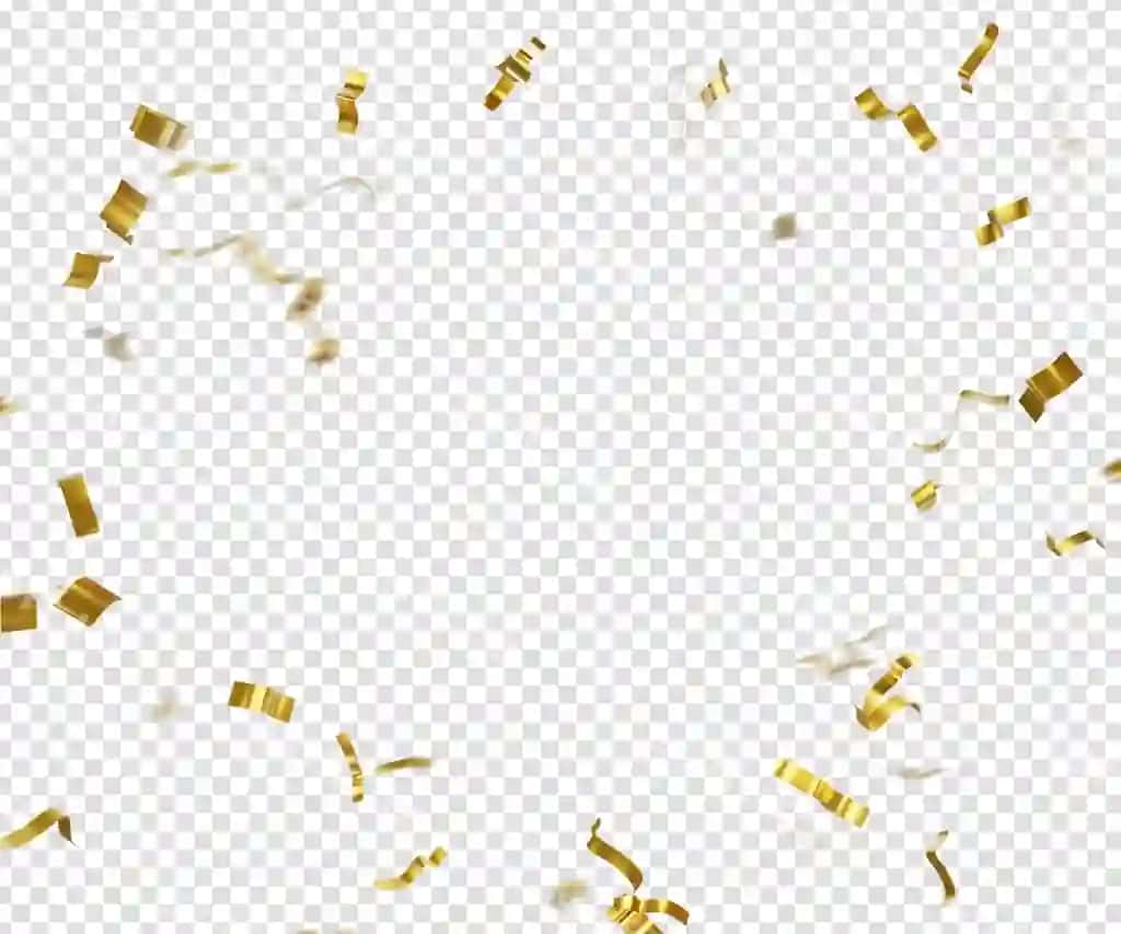 Haqiqiy oltin bayram konfettisi oltin konfetti to'y fon | Realistic golden celebration confetti gold confetti party background