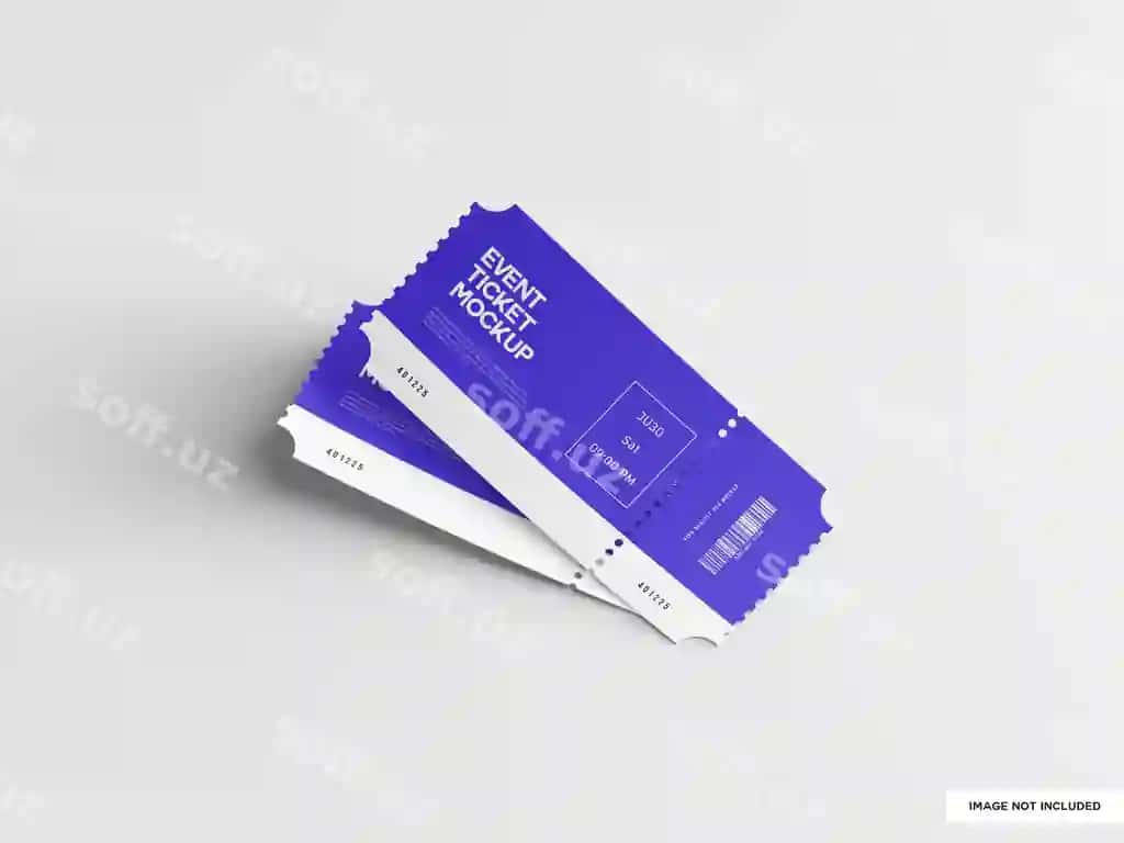 Tadbir chipta namunasi | Event ticket mockup