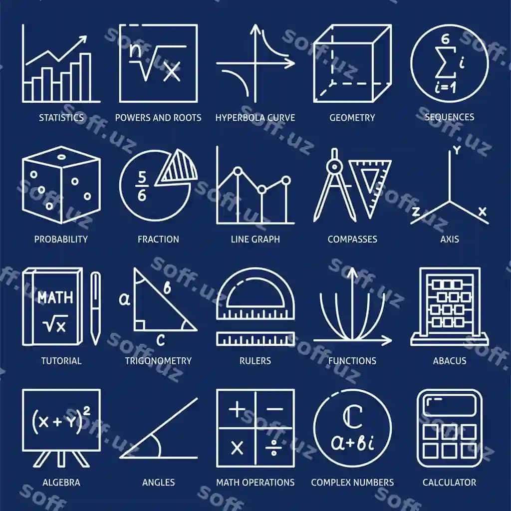 Matematika ikonlar to'plami | Mathematics icon set