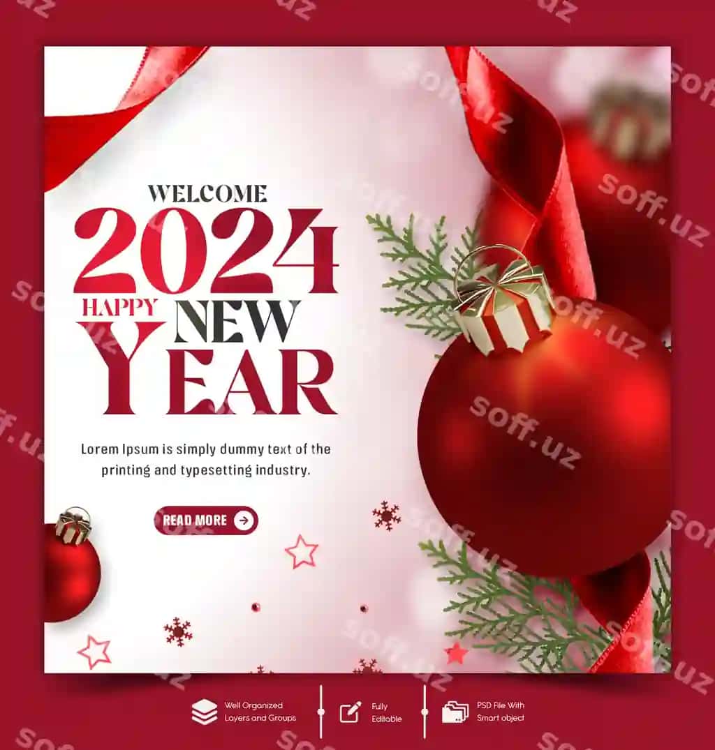 Rojdestvo muborak bo'lsin, Yangi yil muborak bo'lsin 2024-yil bayrami sotsial tarmoqlardagi post | Merry christmas happy new year 2024 celebration social media post