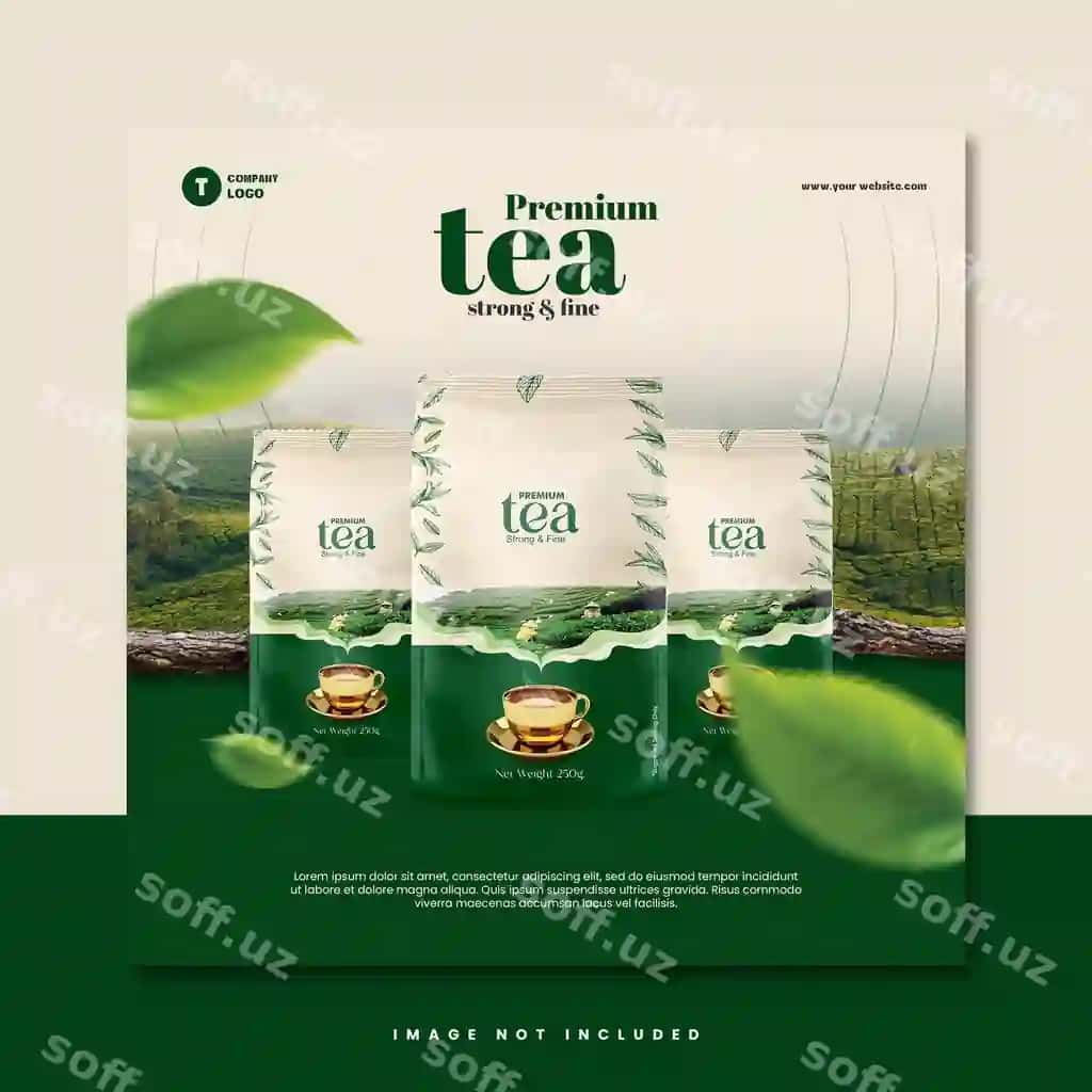 Choy ijtimoiy media tahrir qilish mumkin psd | Tea social media editable psd