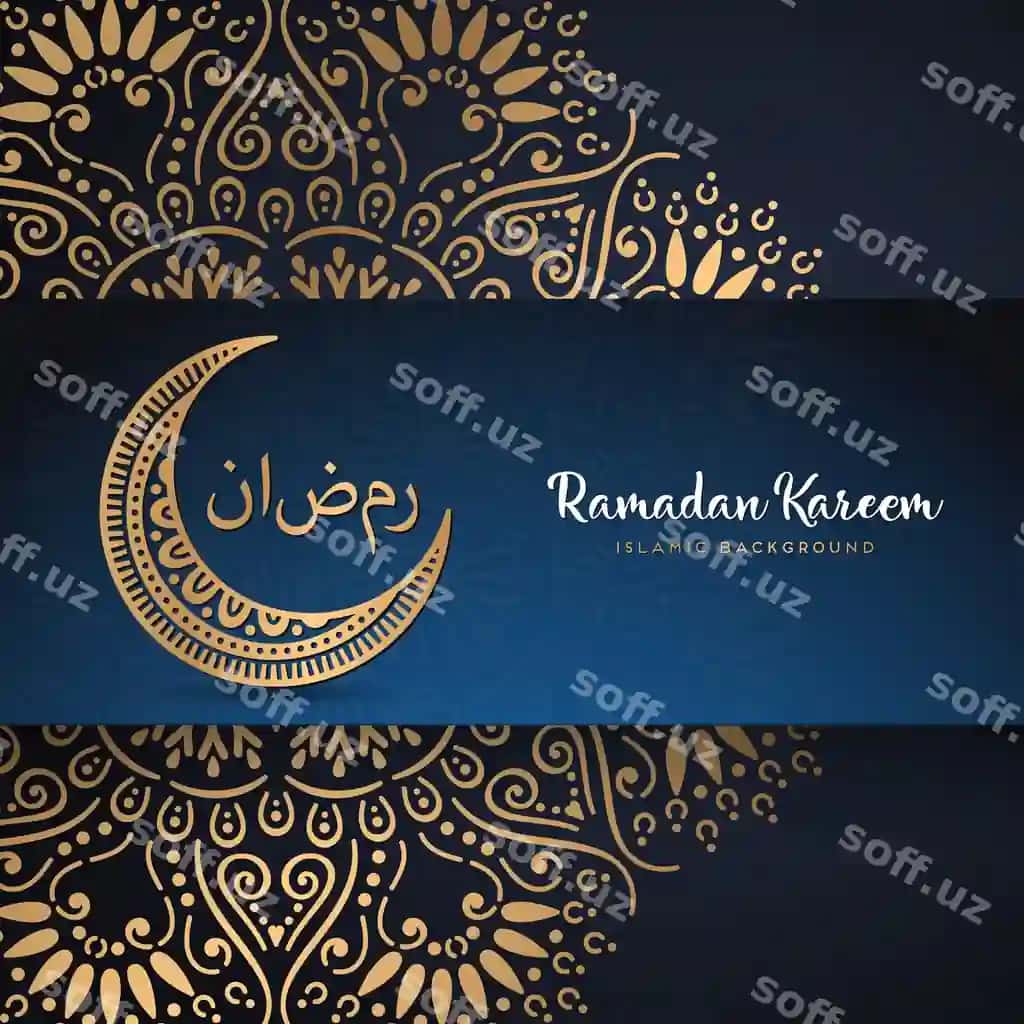 Ramazon kamoyon tabrik kartasi dizayni mandalan bilan | Ramadan kareem greeting card design with mandala