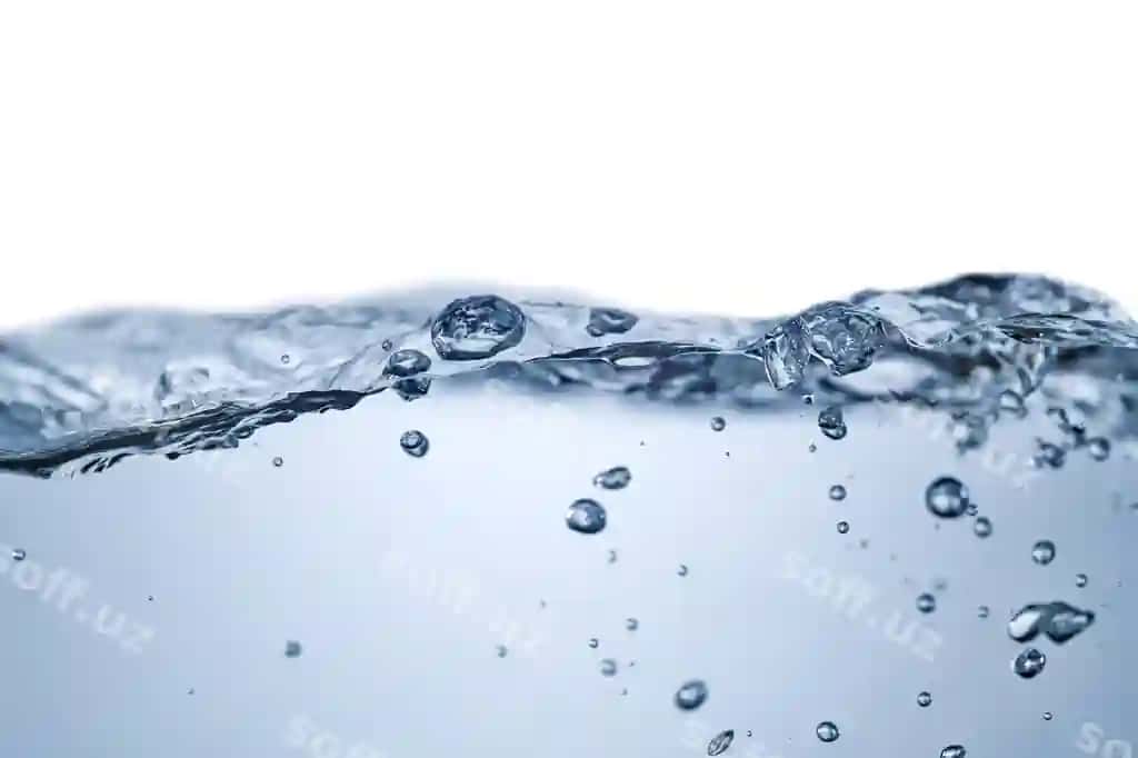 Suv sovuq qoplashlar bilan hava suv dalali | Water splash with bubbles air water wave