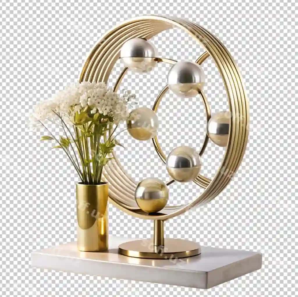 Zamonaviy uy dekoratsiyasi namunasi shaffof orqa fonda | Modern home d cor showpiece transparent background