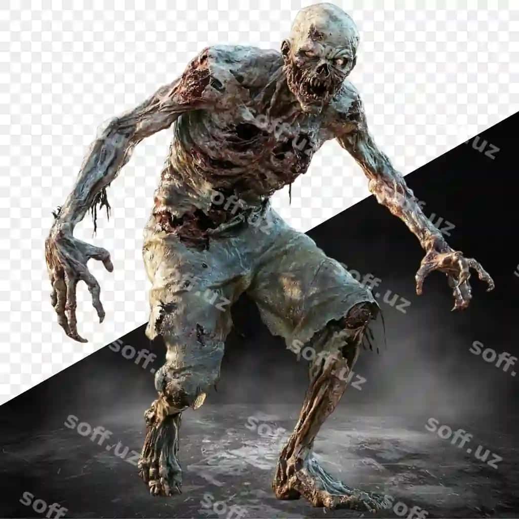 Qora fonda jongli rasmi va oq fonda kishi rasmi | Drawing zombie with black background image man with white background