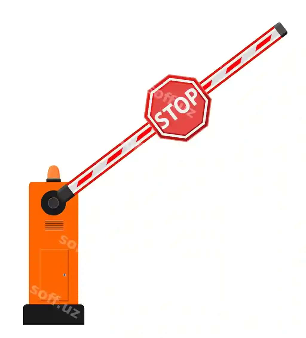 Avtomatik bariera harakatni sozlash mashinalar stock vektor illustratsiyasi | Automatic barrier adjust movement cars stock vector illustration