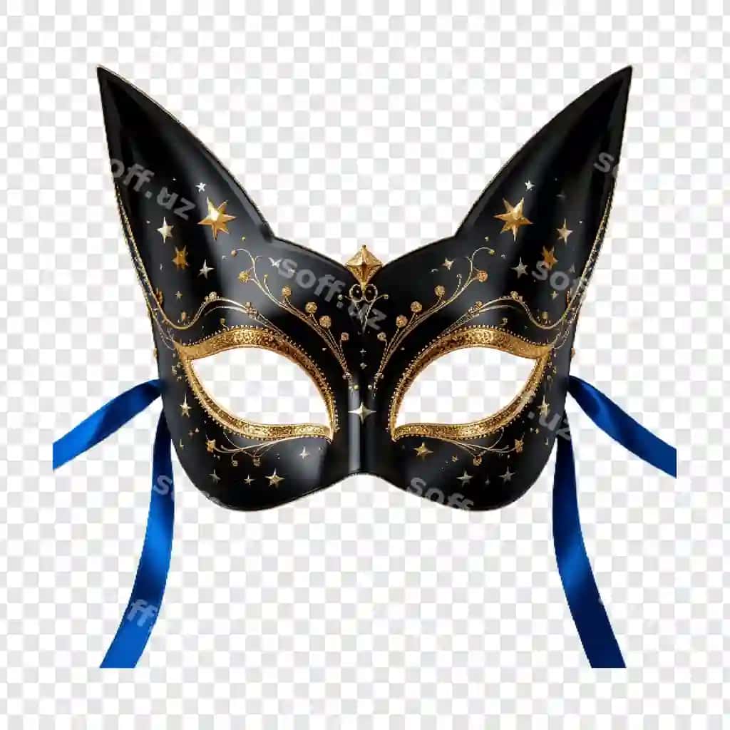 Qora mushuk qoplanish maskasi | Black cat masquerade mask