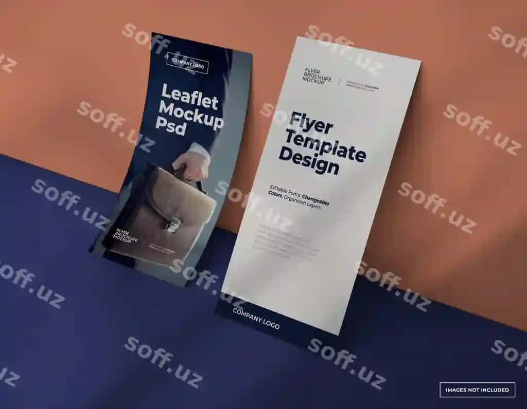 Flyer, leaflet konseptsiya mockup-lari tahrir qilish mumkin bo'lgan dizayn bilan | Flyer leaflet concept mockups with editable design