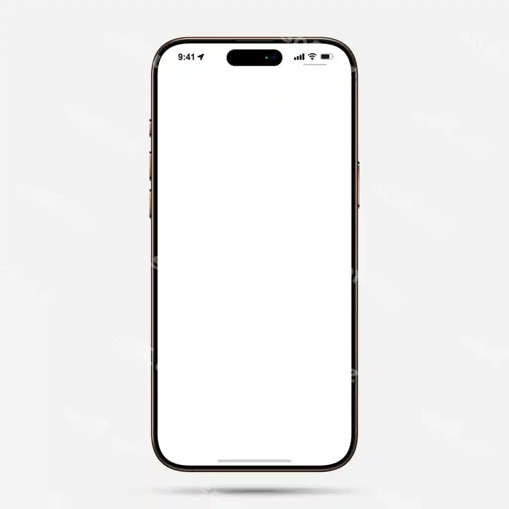 Old tomondan ko'rinish iphone 16 pro max cho'l qurumg'ogi titan modeli oqshomg'oq bilan | Front view iphone 16 pro max desert titanium mockup with white blank