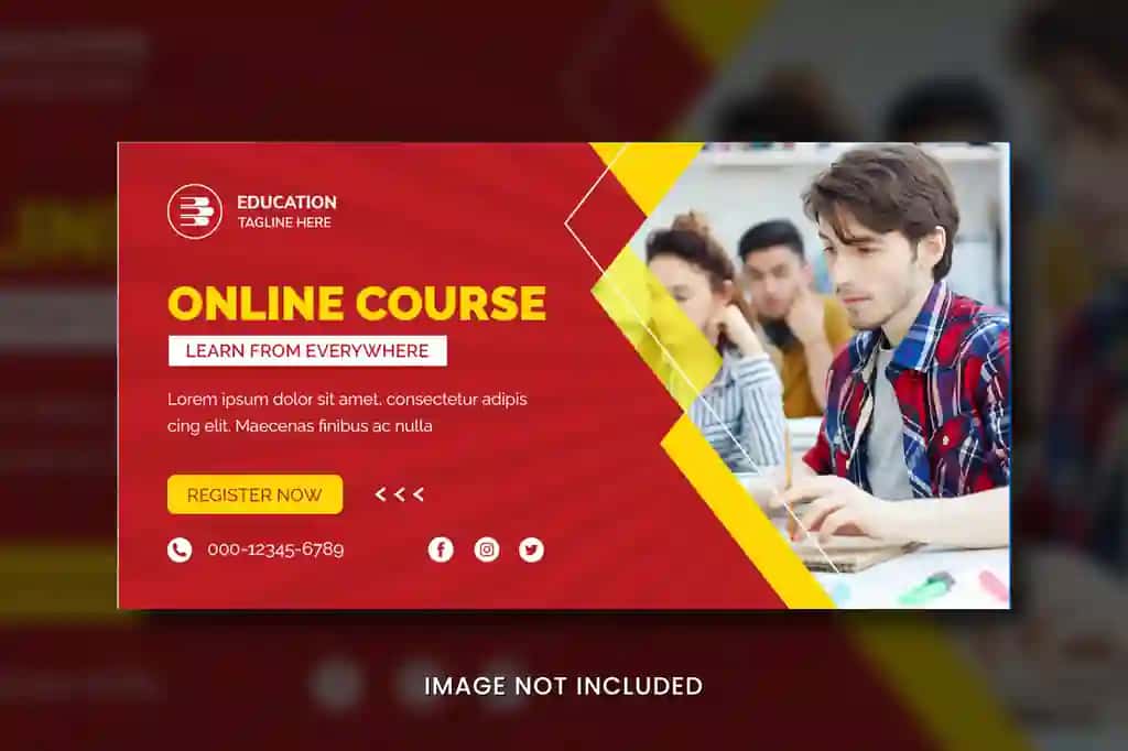 Onlayn o'rganish Facebook bannerining muqovasi | Online learning facebook banner cover