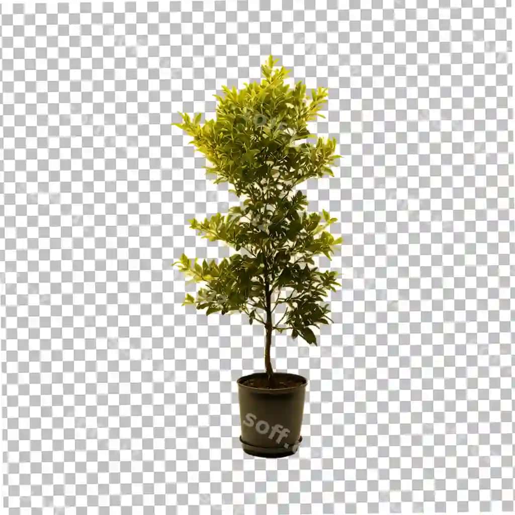 Qoshiqdagi yashil o'simlik shaffof orqa fonda | Potted green plant transparent background