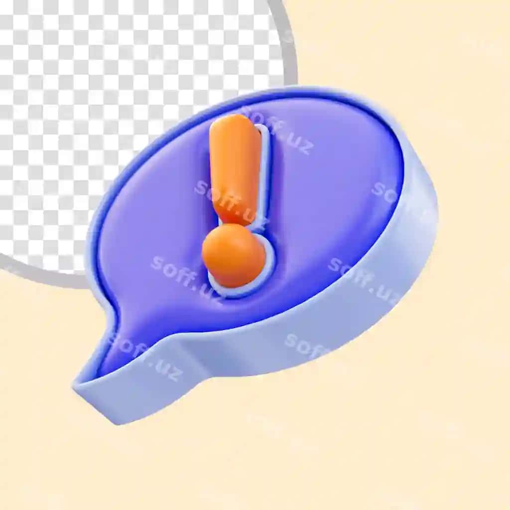 Izoh bildirish ikonasi 3d render konsepsiya axborot ogohlantirish xabar | Comment exclamation icon 3d render concept information warning notification