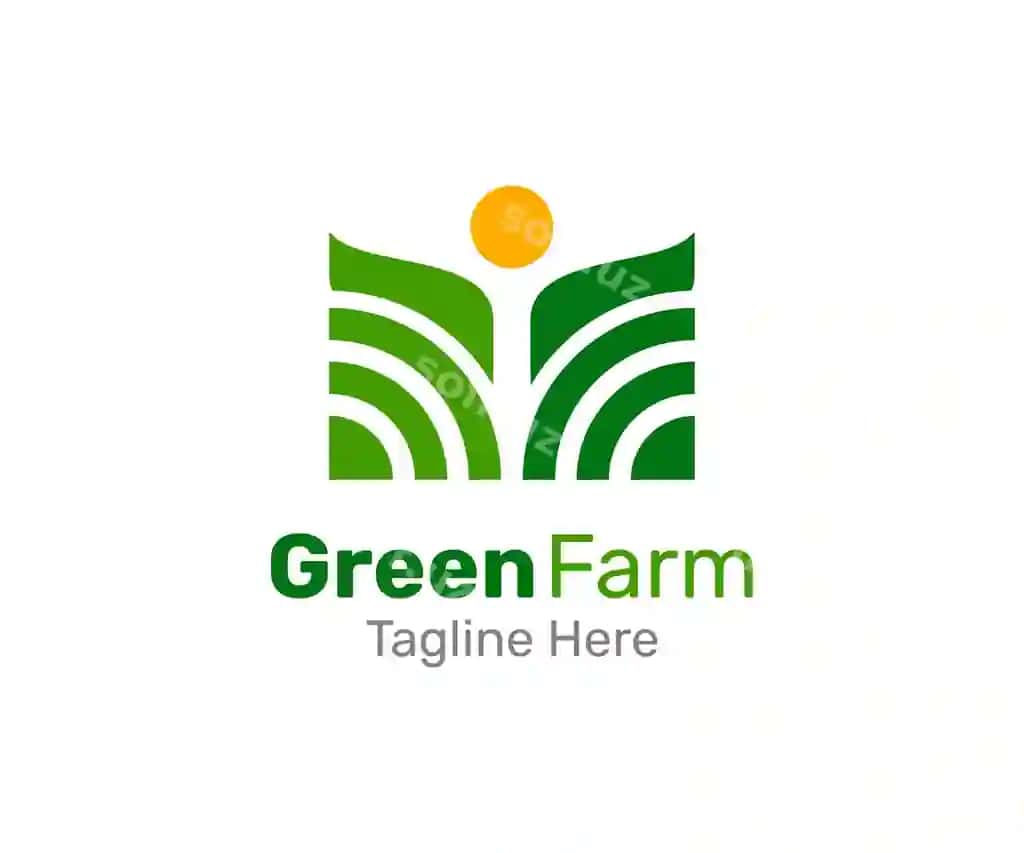 Yashil ferma tabiat logo dizayn shabloni zamonaviy oddiy logo kompaniyasi | Green farm nature logo design template modern simple logo company
