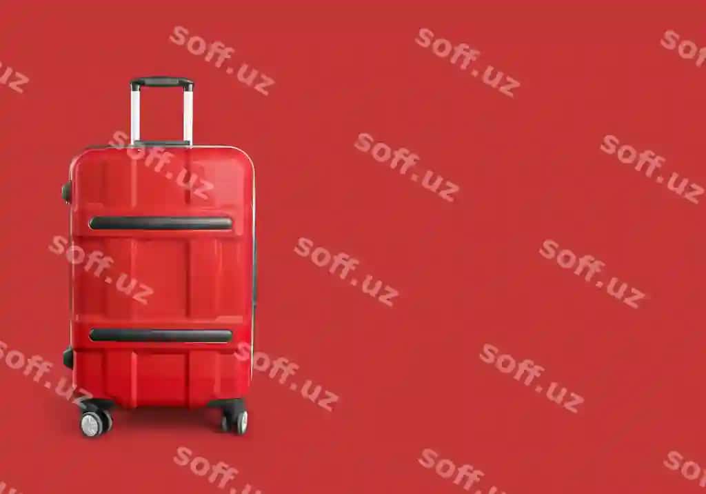 Qizil tayyoraq qizil fondaa | Red suitcase red background