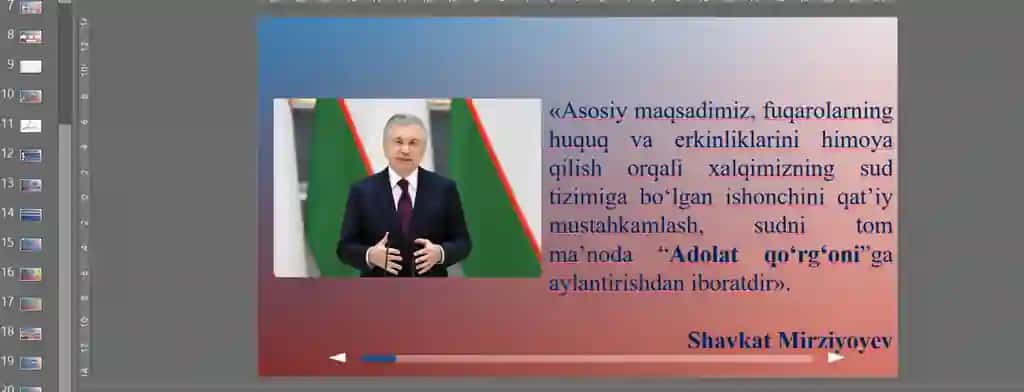 Sud tizimini rivojlantirish va takomillashtirish va O'zbekiston sud tizimi