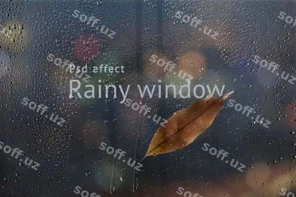 Yomg'irli deraza psd effekt oson overlay qo'shish | Rainy window psd effect easy overlay add