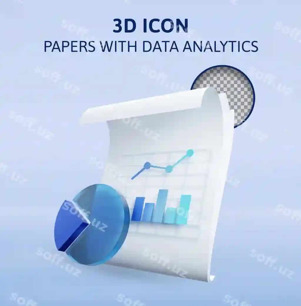 Hujjatlari bilan ma'lumotlar tahlili 3d rendering illustratsiyasi | Papers with data analytics 3d rendering illustration