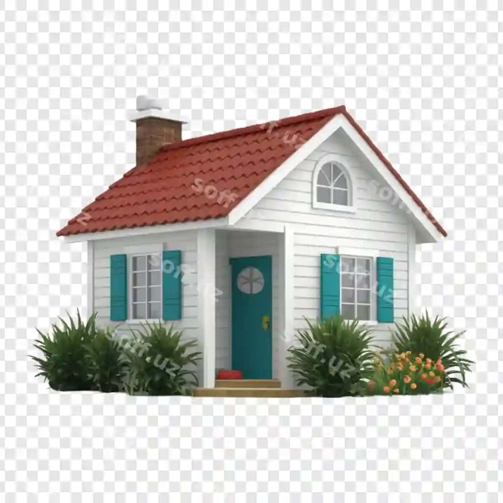Uy ajralgan shaffof orqa fonda professional png | House isolated transparent background pro png