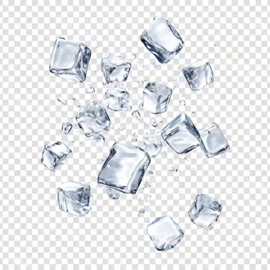 Tushayotgan buz muhimmatlaridan suv sudrab chiqqan | Water splashing from ice cubes falling