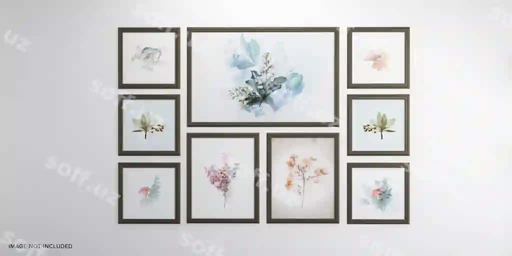 Foto ramkalar ajraltirilgan oq devor ijodiy hissiyat doskasi ramkalar namunasi | Photo frames isolated white wall creative mood board frames mockup