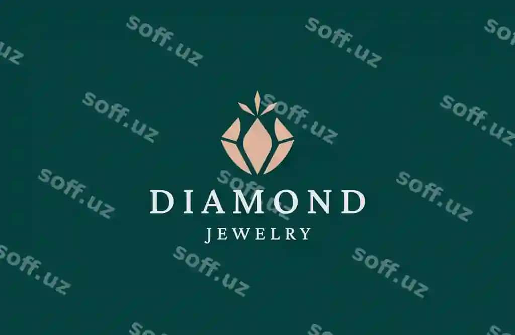 Diamond zirvolar logotipi nojotli qollanmaning parqlovchi namoyishi. | Diamond jewelry logo is shining embodiment exquisite craftsmanship