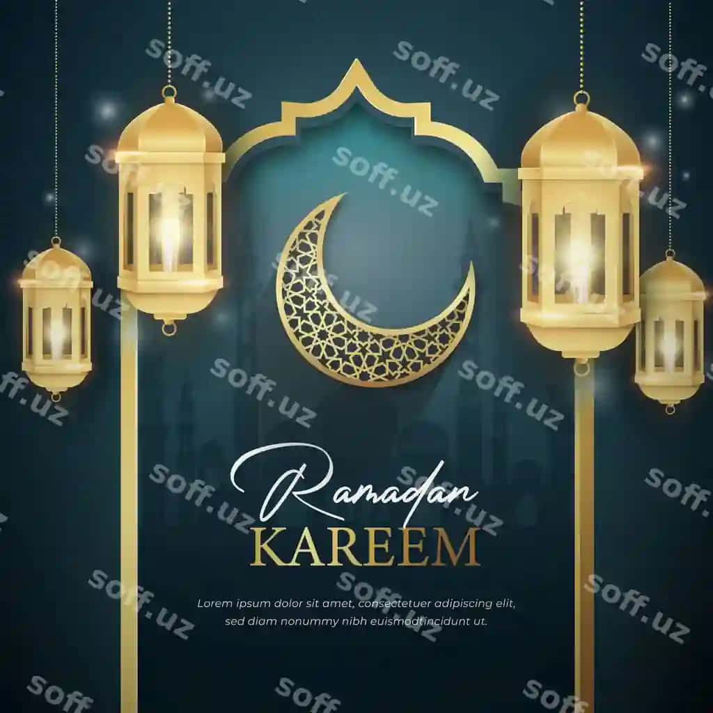 Ramazon kareem ijtimoiy tarmoqlar post shabloni | Ramadan kareem social media post template