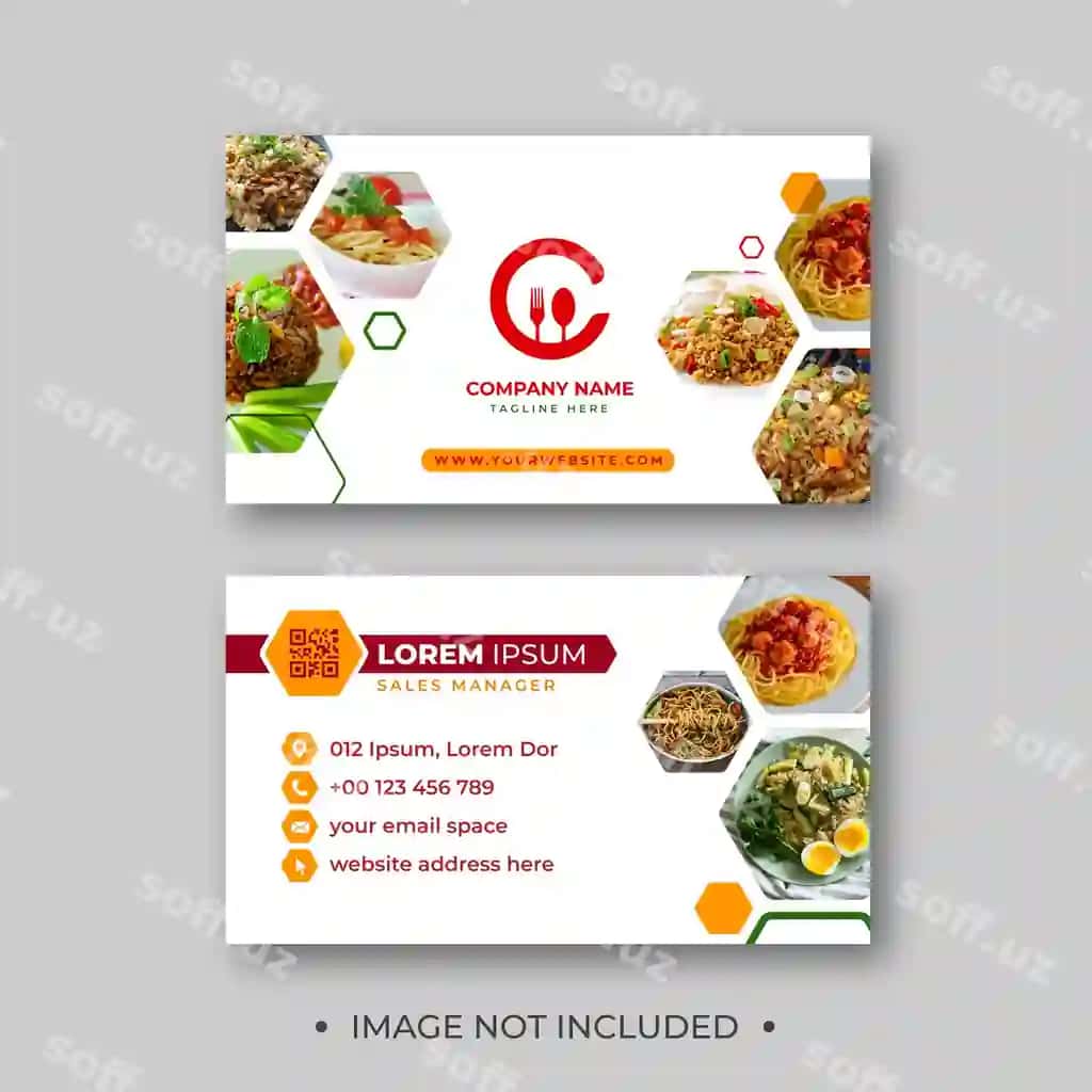 Taom ichimlik biznes karta | Food beverage business card
