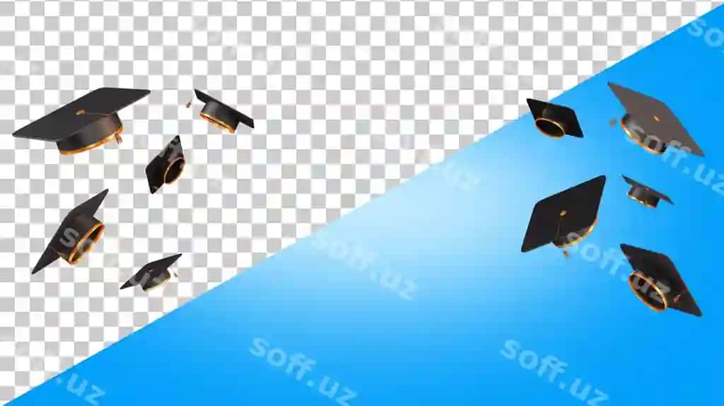 Bitiruv shapkalar havo tabriklar bitiruvchilar baner 3D render ko'plab | Graduation caps air congratulations graduates banner 3d render lots