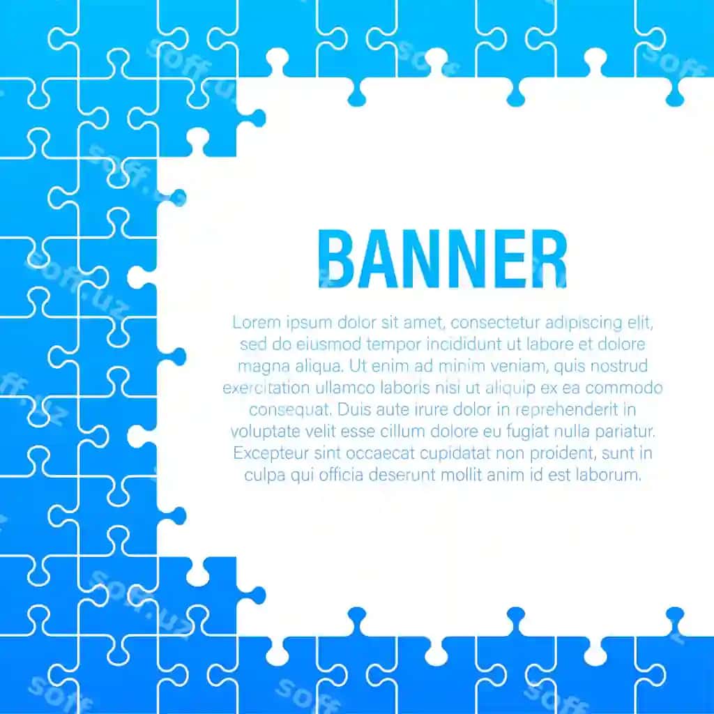 Jigsaw puzzle bo'sh shablon kesish qo'llanmalari vektor illustratsiyasi | Jigsaw puzzle blank template cutting guidelines vector illustration