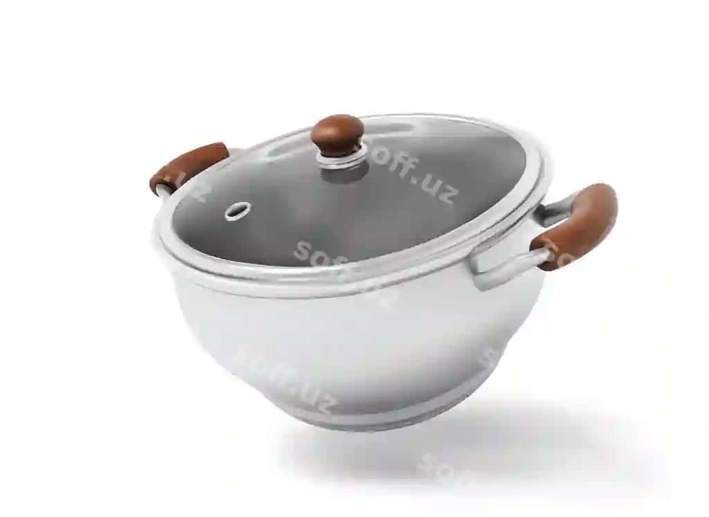 Kazan oshxona kazani bali qozon oq povar kazani staklani bilan | Saucepan kitchen cooking pot stockpot white cooking pot with glass