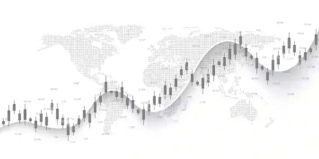 Moliyaviy grafik orqa fonda biznes svec va oshuvchi chiziq grafik bilan | Financial chart background with uptrend line graph business candle