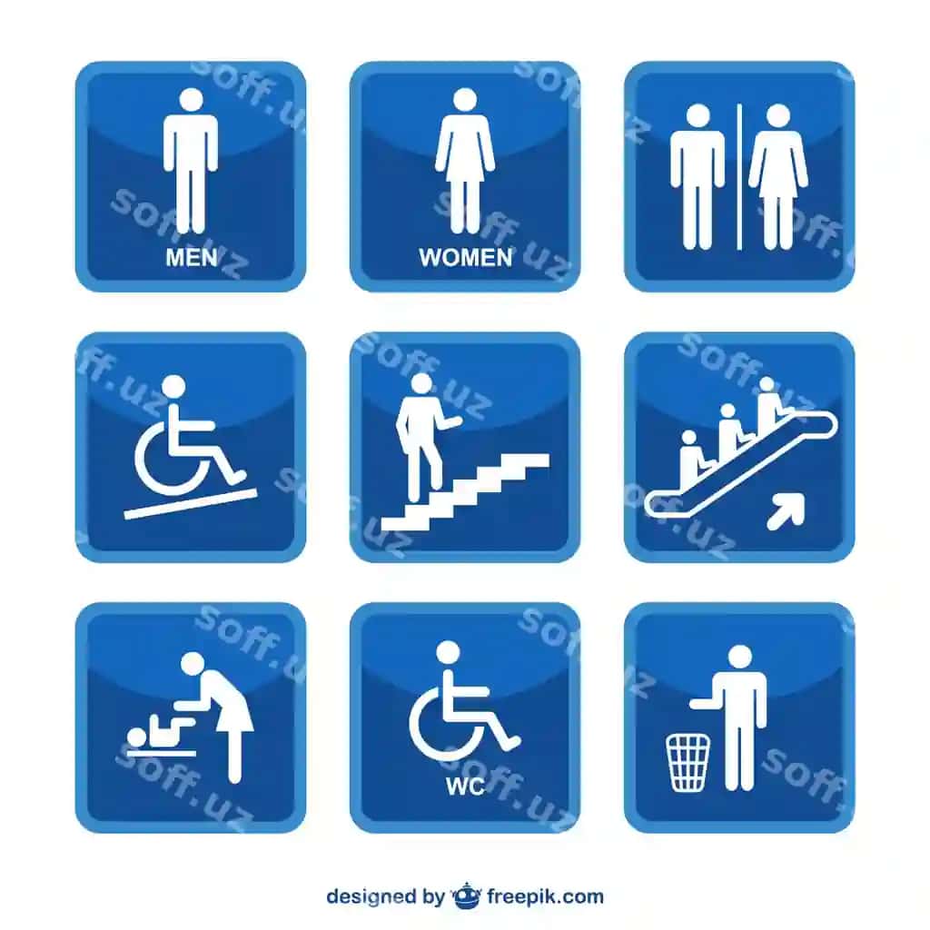 Ommaviy joylar belgilari | Public places signs