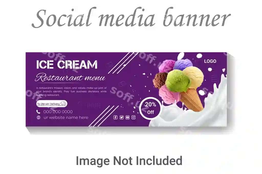 Mazali taom restoran menyu shabloni ijtimoiy tarmoqlar Facebook banneri | Delicious food restaurant menu template social media facebook banner
