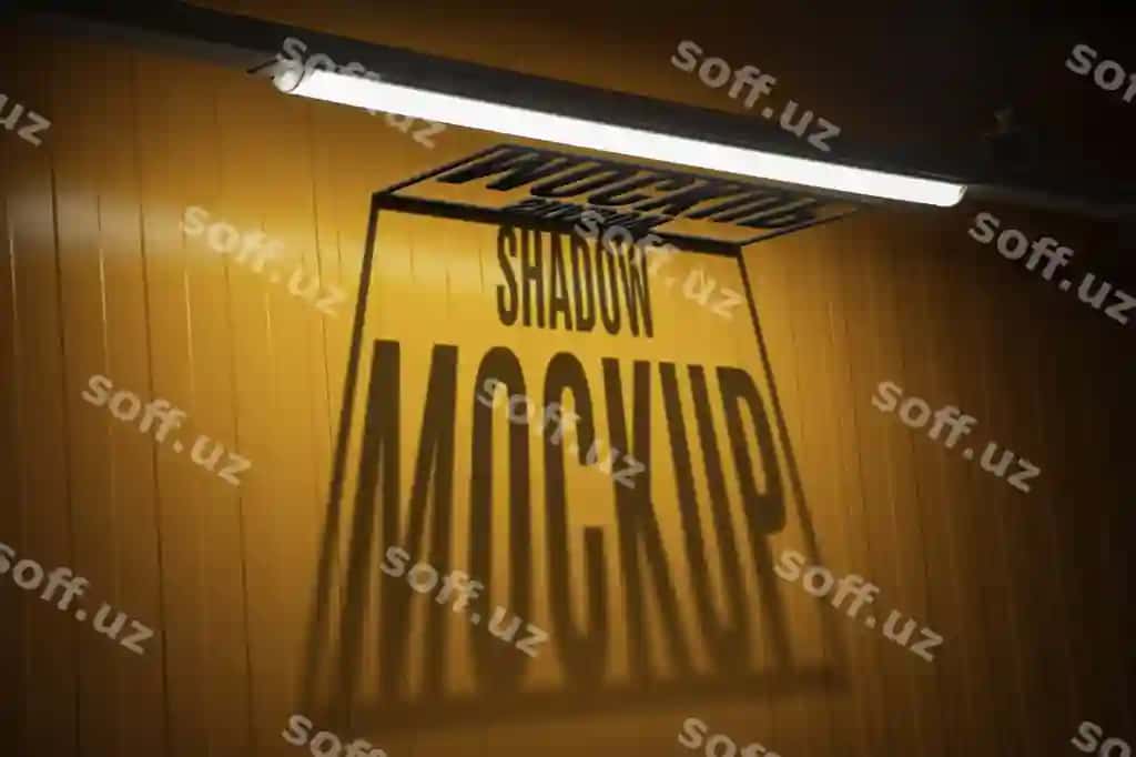 Namuna belgi yorqinlik effekti bilan | Mock up sign with light effect